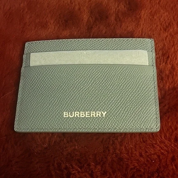 NEW Mens Burberry Sandon Business Grained Leather Card Case Wallet Storm Grey - Picture 2 of 5
